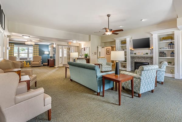 Cozy common area with comfortable seating and decor