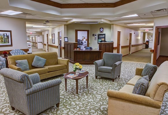 Cozy seating area in a senior living facility