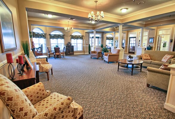 Bright common area with comfortable seating