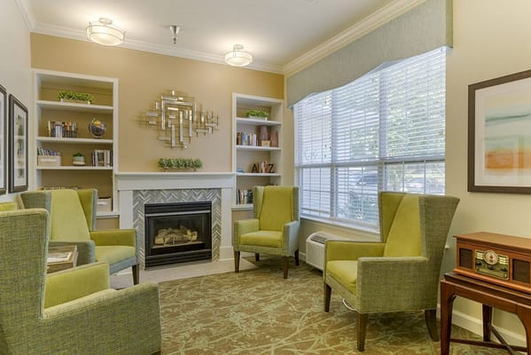 Bright and welcoming common area with seating