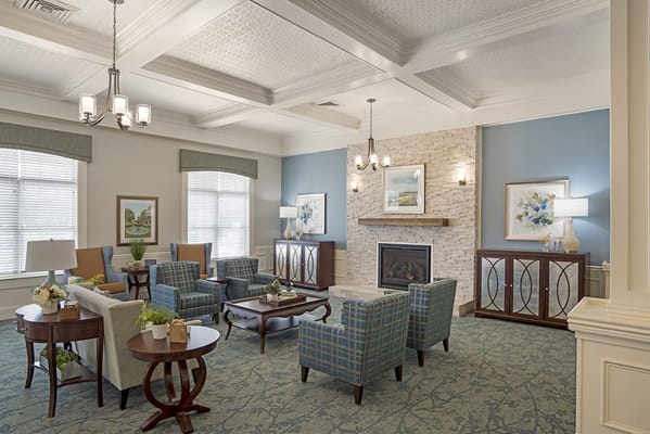 Bright common area with comfortable seating