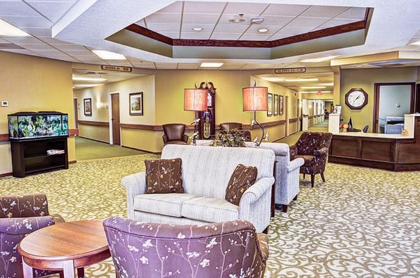 Common area with seating and decor