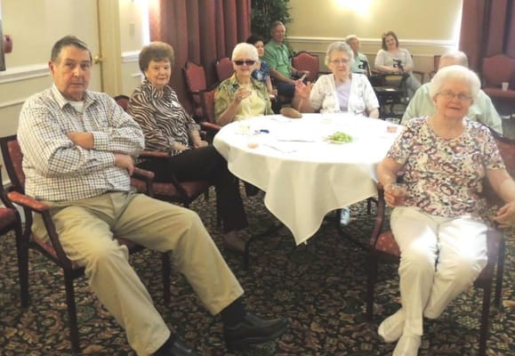 Residents enjoying an activity in a common area