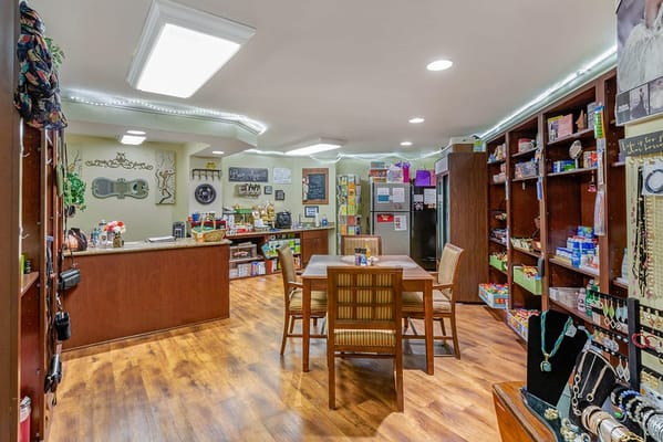 Interior view of a common area in a senior living facility