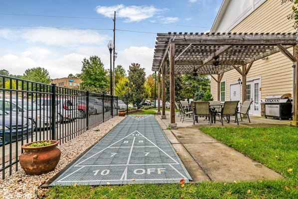 Outdoor shuffleboard court near the facility