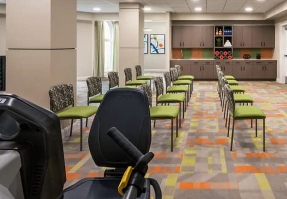 Interior view of a common area with chairs arranged