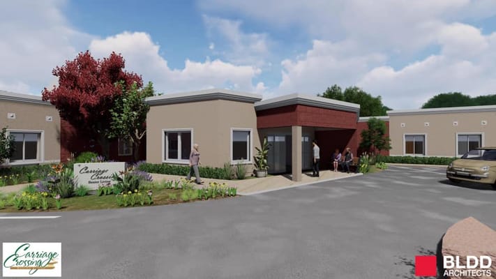 Exterior view of Carriage Crossing Senior Living building