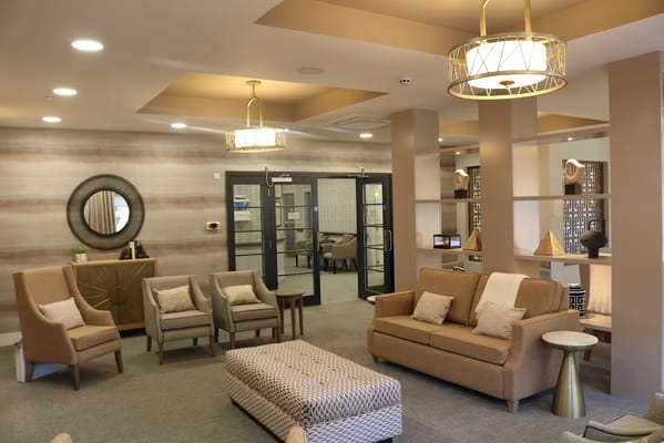 Modern common area with stylish seating arrangements