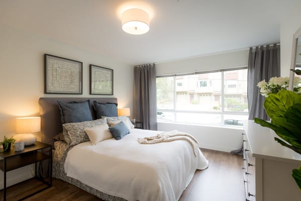 Well-furnished private resident room with natural light