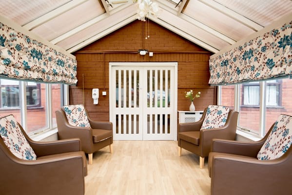 Bright common area with comfortable seating