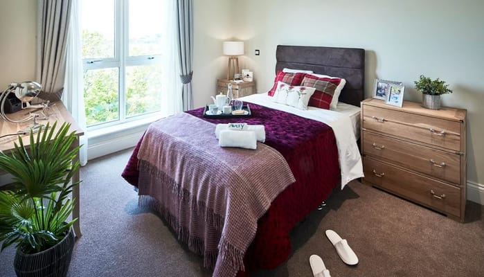 A well-decorated private room in a care home