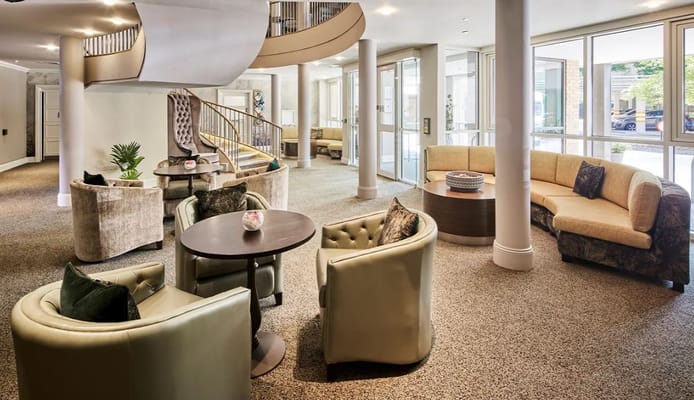 Bright common area with comfortable seating