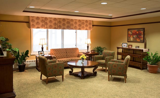 Comfortable living room with seating and plants