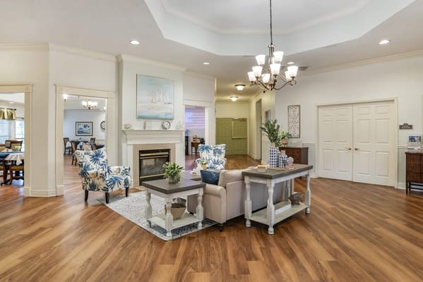 Cozy common area with comfortable seating and decor