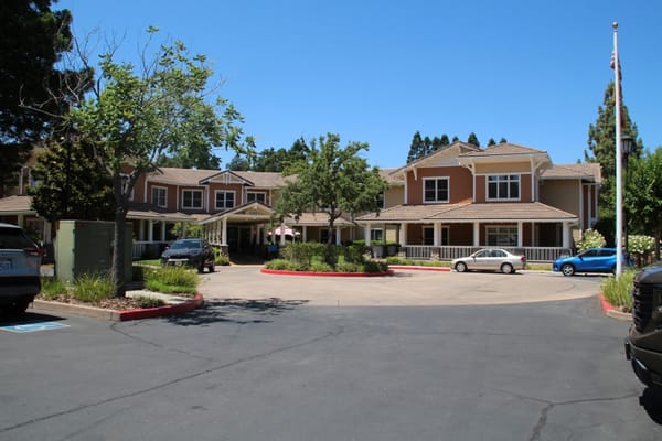 Entrance area of Sunrise of Carmichael senior living facility