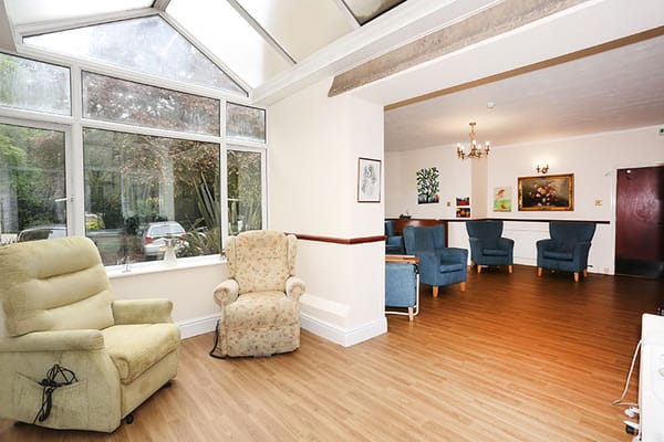 Interior view of a common area with seating