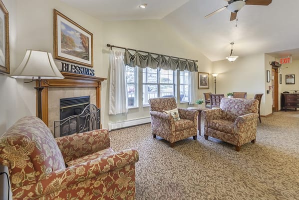 Cozy common area with comfortable seating and decor