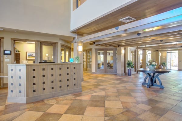 Bright interior view of the facility's lobby area