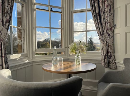 Cozy seating area with view of the outdoors