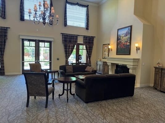 Cozy common area with seating and natural light