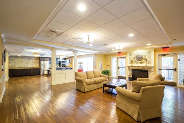 Bright common area with comfortable seating