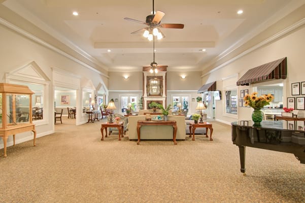 Interior view of the facility's common area with seating