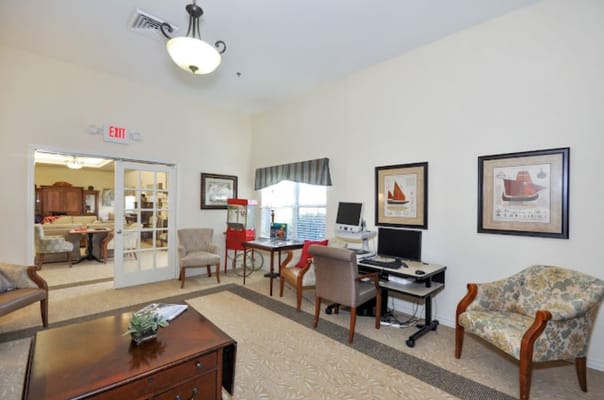 Interior view of a lounge area with seating