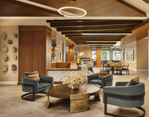 Interior seating area with modern decor