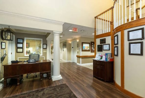 View of the lobby with reception desk and hallway