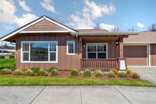 Exterior view of a single-story assisted living building