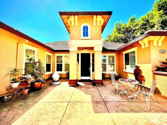 Exterior view of a senior living facility entrance