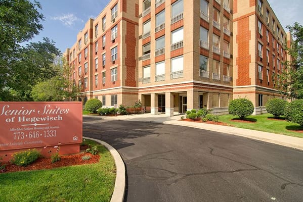 Main entrance and exterior of Senior Suites Hegewisch