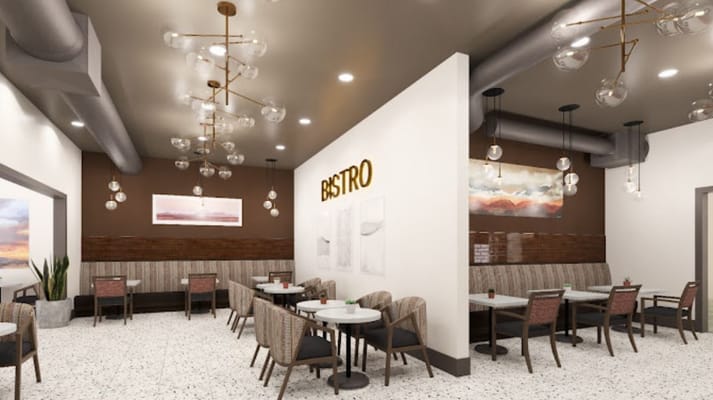 Cozy bistro dining area with modern decor