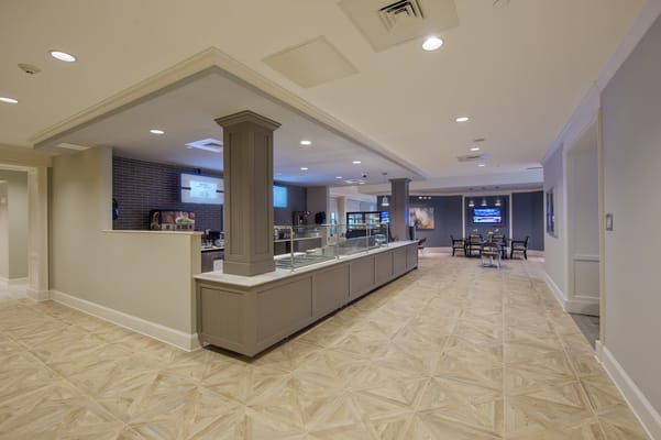 Dining area in a bright, modern common space