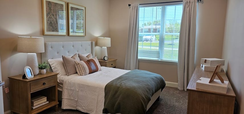 Cozy interior of a resident room with modern decor