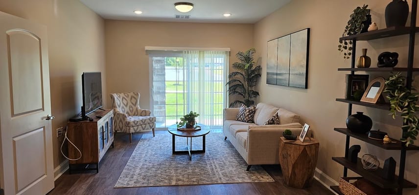 Bright interior living room with modern furnishings