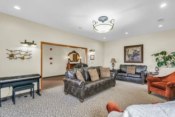 Cozy common area with comfortable seating and decor