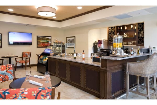 Interior view of a café area in the facility