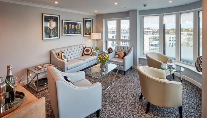 Stylish lounge area with comfortable seating