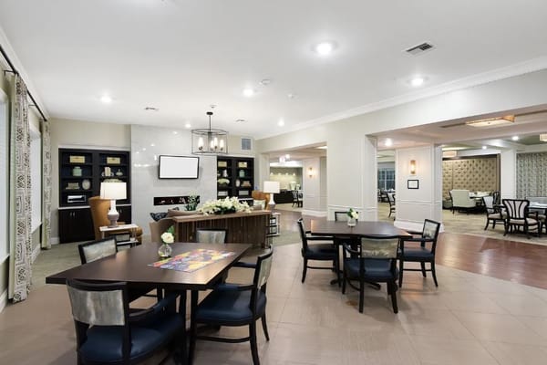 Common area with tables and seating for social activities