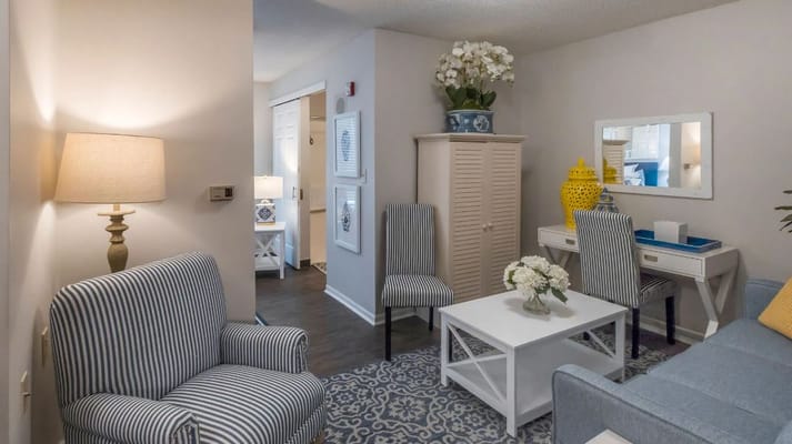 Cozy interior lounge area with modern decor