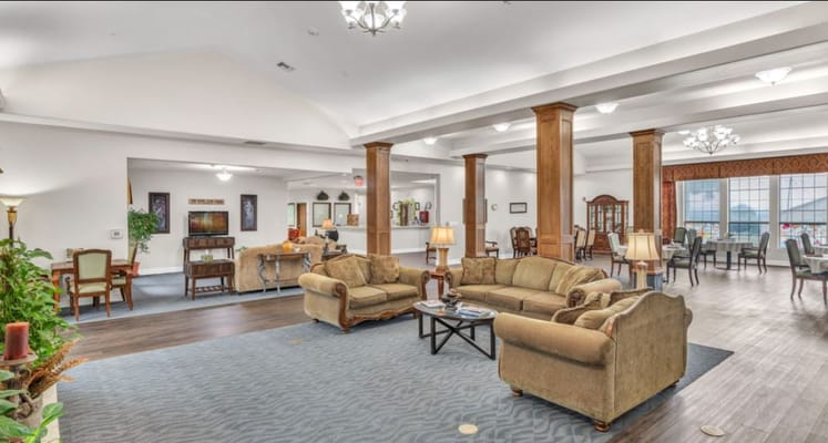 Common area with seating and natural light