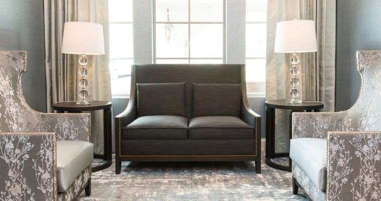 Cozy seating area in a facility common room