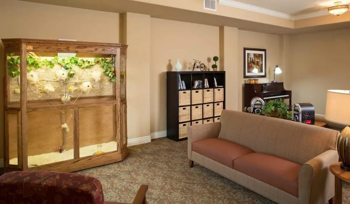 Cozy common area with seating and decor