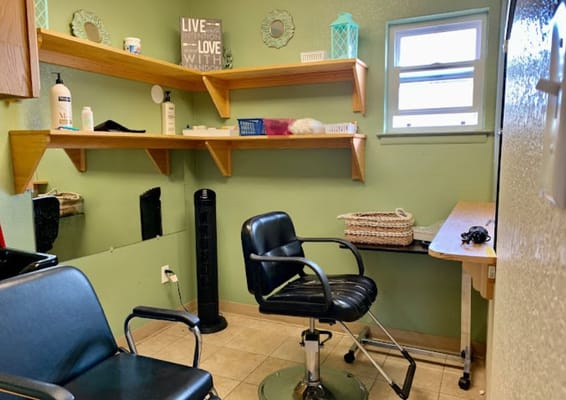 Interior view of a hair salon area in the facility