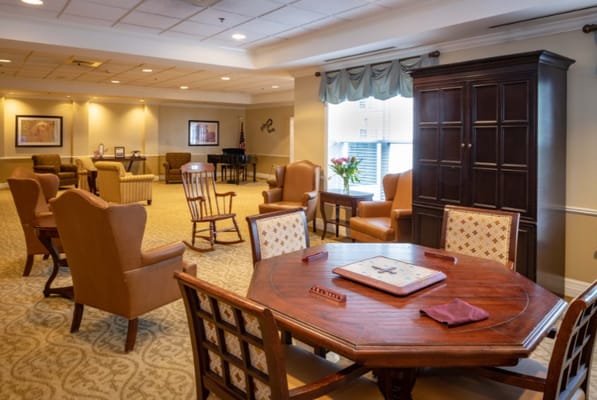 Common area with seating and a piano