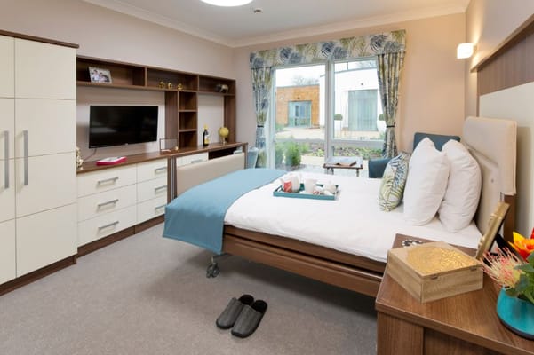 Bright private resident room with modern decor