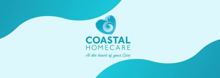 Coastal Homecare logo on a blue background