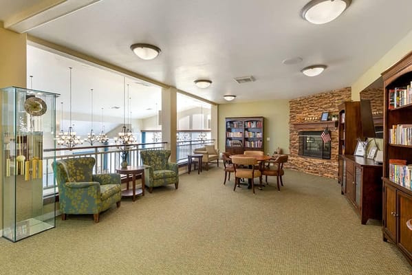 Bright, inviting common area with comfortable seating