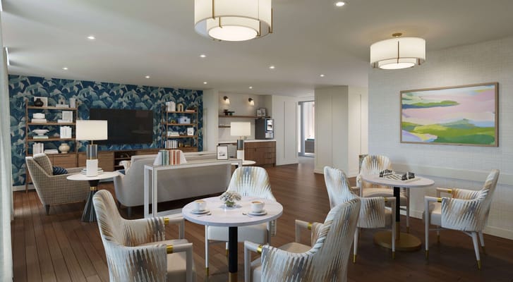 A beautifully decorated lounge area with seating and decor.